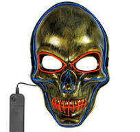 WIDMANN Totenkopfmaske mit farbigen LEDS gold
