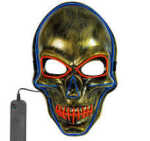 WIDMANN Totenkopfmaske mit farbigen LEDS gold