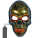 WIDMANN Totenkopfmaske mit farbigen LEDS gold