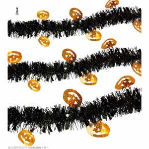 WIDMANN Kürbisgirlande aus Lametta 3m