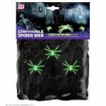 WIDMANN Spinnennetz mit 3 Spinnen schwarz 50g