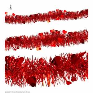 WIDMANN Valentinstag Girlande aus Lametta 3m
