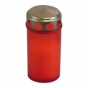 Grabkerze mit Golddeckel rot 12cm