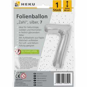 Folienballon Zahl 7 silber 80cm