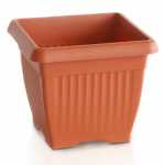 Blumentopf Terra eckig Kunststoff terracotta 240x240x200mm