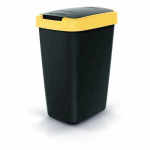 Mülleimer Compacta Q 12L Kunststoff schwarz/gelb 260x196x370mm