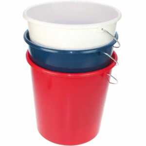 Haushaltseimer mit Metallbügel weiß, blau, rot 10 Liter 3fach sortiert