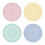 Platzdecke Mandala rund rosa, gelb, grün, blau...