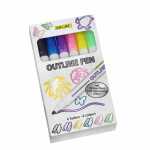 ONLINE Outline Pen silber mit farbigem Rand Glitzereffekt...