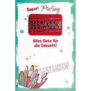 Kurt Eulzer Glückwunschkarte Prüfung Stifte