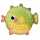 Folienballon Standard Shape Ocean Buddies Pufferfish grün gelb 48x41cm