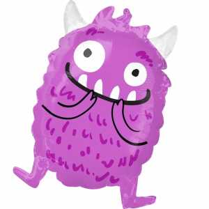 amscan Folienballon Standard Shape Happy Little Monster lila 35x48cm