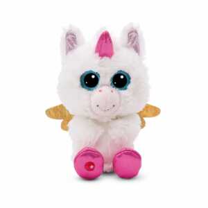 NICI Kuscheltier GLUBSCHIS Einhorn Glowy Kaddi schlenkernd weiß 15cm