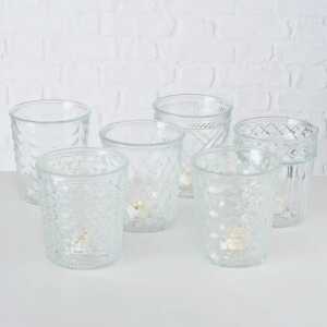 BOLTZE BOLTZE Windlicht Imala rund Klarglas 15cm 6fach sortiert