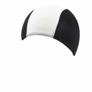 Kinder Textilhaube weiß/schwarz