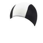 Kinder Textilhaube weiß/schwarz