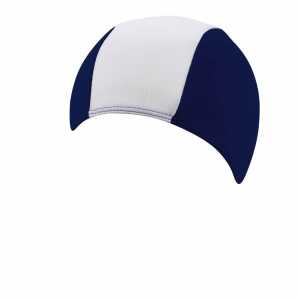 Kinder Textilhaube marine/weiß