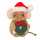 Teddy-Hermann Plüsch Weihnachtsmaus mit Kranz braun 11cm
