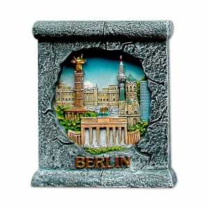 Muddastadt Magnet Berliner Mauer mit Gebäuden Polyresin