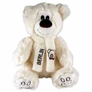 Muddastadt Plüsch Berlin Bär mit Schal weiß 20cm