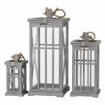 BOLTZE Laternen Set Jolka grau 30cm/50cm/70cm 3 Teile