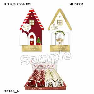 DEPESCHE Wichtelhäuschen Weihnachten 56x40x95mm 2fach sortiert