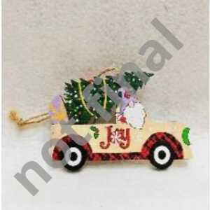 Iden Basic Weihnachtsanhänger Holz klein mehrfarbig 8fach sortiert