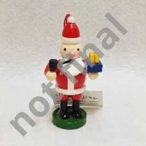 Iden Basic Weihnachts-Anhänger Weihnachtsmann mit Pfeife groß Holz