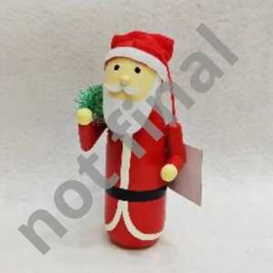 Iden Basic Weihnachts-Anhänger Weihnachtsmann mit Tanne groß Holz