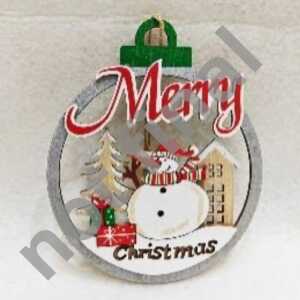 Iden Basic Weihnachts-Anhänger Schneemann klein Holz