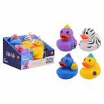 Badeente Happy World mehrfarbig 7x9x8cm 4fach sortiert