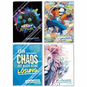 Aufgabenheft Smart ohne Vortragen DIN A5 mit Umschlag 4fach sortiert