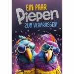 Kurt Eulzer Gutscheinkarte bunte Vögel Sonnenbrillen...