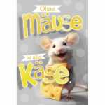 Kurt Eulzer Gutscheinkarte Maus Käse Glimmereffekt