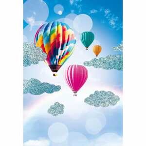 Kurt Eulzer Grußkarte Blanko Himmel Wolken Heißluftballons