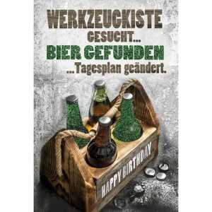 Kurt Eulzer Glückwunschkarte Geburtstag Werkzeugkiste Bier