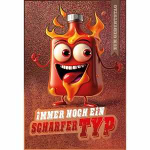 Kurt Eulzer Glückwunschkarte Geburtstag Ketchup scharf Feuer