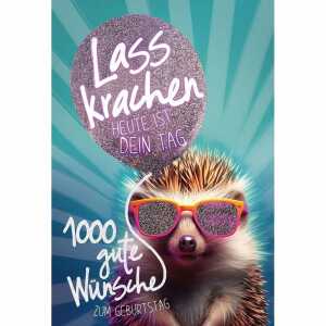 Kurt Eulzer Glückwunschkarte Geburtstag Igel Luftballon