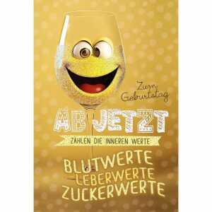 Kurt Eulzer Glückwunschkarte Geburtstag Wein Weinglas