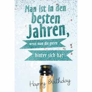 Kurt Eulzer Glückwunschkarte Geburtstag Sektflasche Spruch