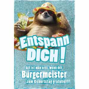 Kurt Eulzer Glückwunschkarte Geburtstag Faultier Schwimmreifen