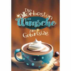 Kurt Eulzer Glückwunschkarte Geburtstag Tasse Kaffee Sahne