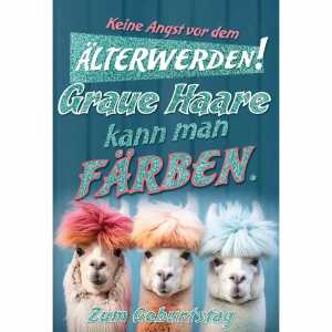 Kurt Eulzer Glückwunschkarte Geburtstag Alpaka