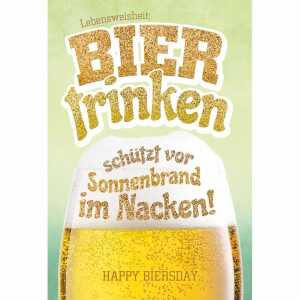 Kurt Eulzer Glückwunschkarte Geburtstag Bier Spruch