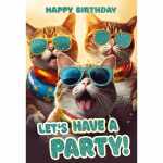 Kurt Eulzer Glückwunschkarte Geburtstag Katzen...