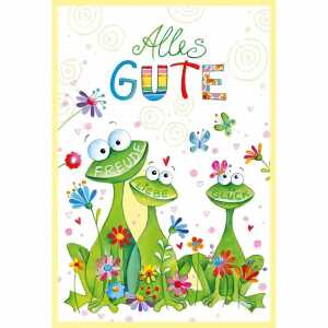 Kurt Eulzer Gutscheinkarte Pop-up Frösche Schmetterlinge