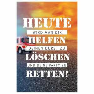 Kurt Eulzer Glückwunschkarte Geburtstag Pop-up Feuerwehr Einsatz