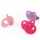 Puppenschnuller-Set 3teilig verschiedene Farben pink/rosa/lila
