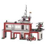 Bausteinsatz Brixies Plus Feuerwehr-Station weiß/rot