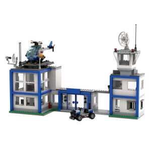Bausteinsatz Brixies Plus Polizeistation blau/grau